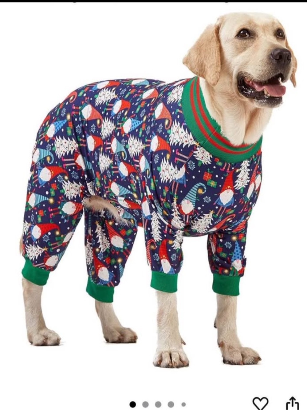 Festive Navy & Green Holiday Dog Pajamas - Cozy Full-Body Cover (Christmas)